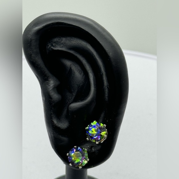 Vitrail Medium 8mm Crystal Stud Earrings Made with Swarovski Crystals - Picture 5 of 8